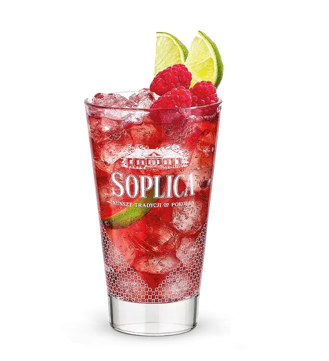 Zdjęcie Orzeźwiający drink ze spritem i sokiem malinowym na letnie wieczory